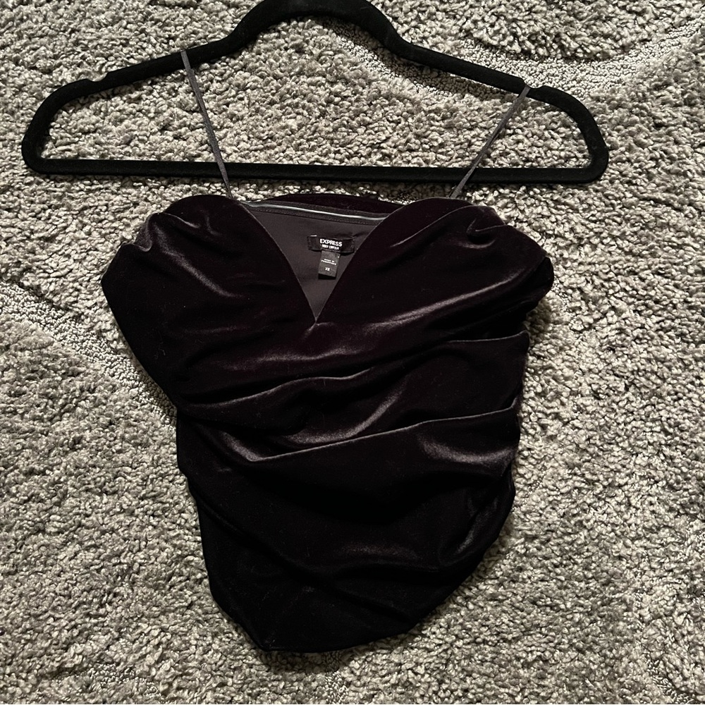 Express velvet black strapless tube top